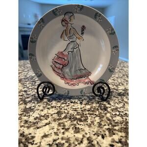 Decorative Plates – Vintage Lady Design With Iron Stand